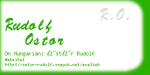 rudolf ostor business card